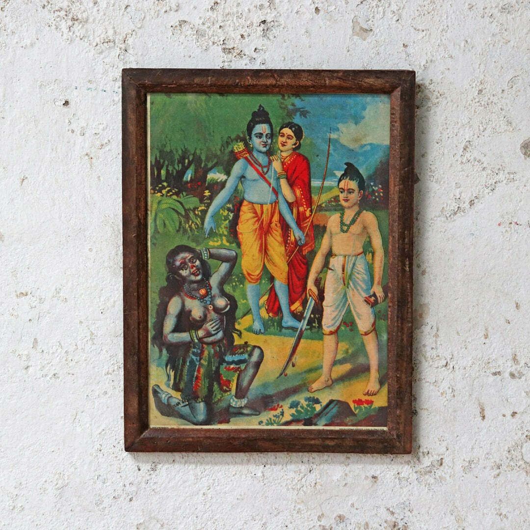 Vintage Ravi Varma   Ram, Sita And Lakshman photo for sale