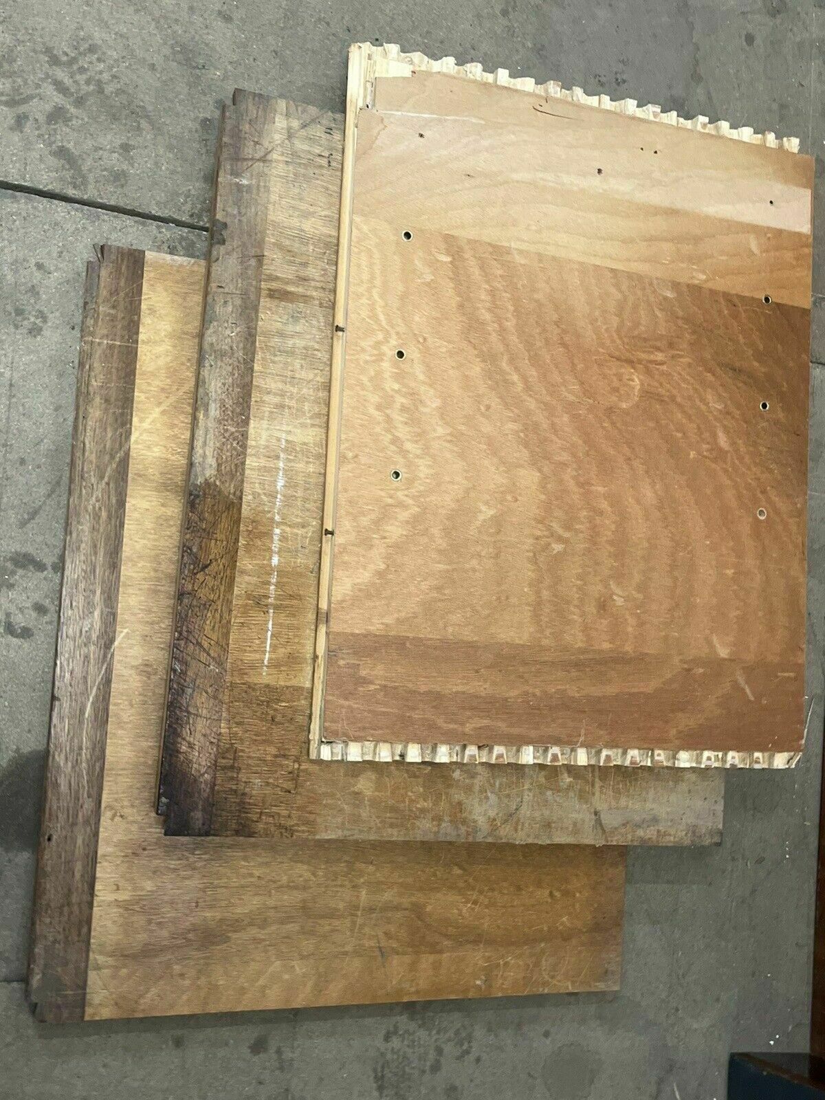 Reclaimed Iroko Wood Panels 13 Pieces School Cabinet photo vinterior