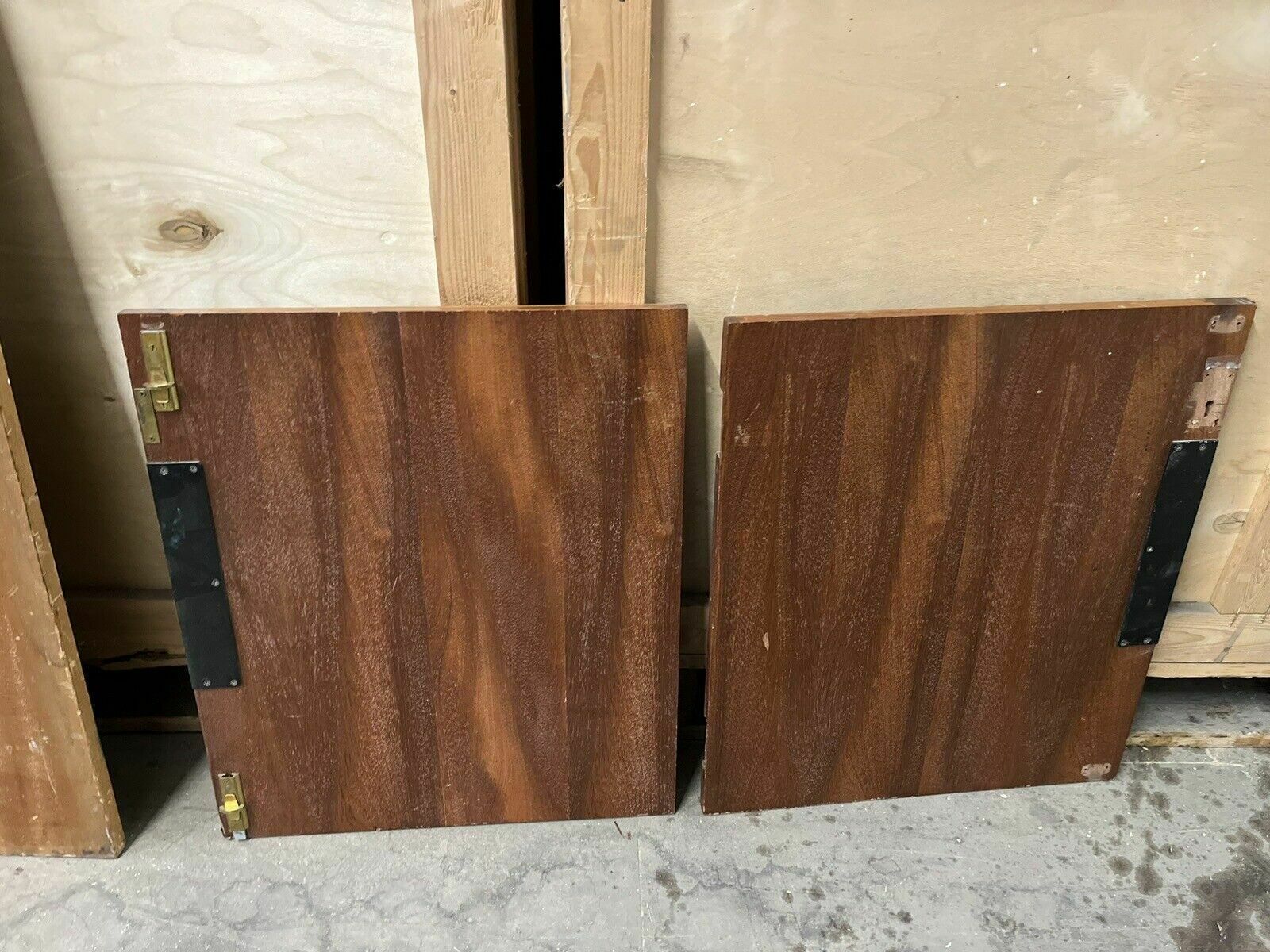 photo furniture Reclaimed Iroko Wood Panels 13 Pieces School Cabinet