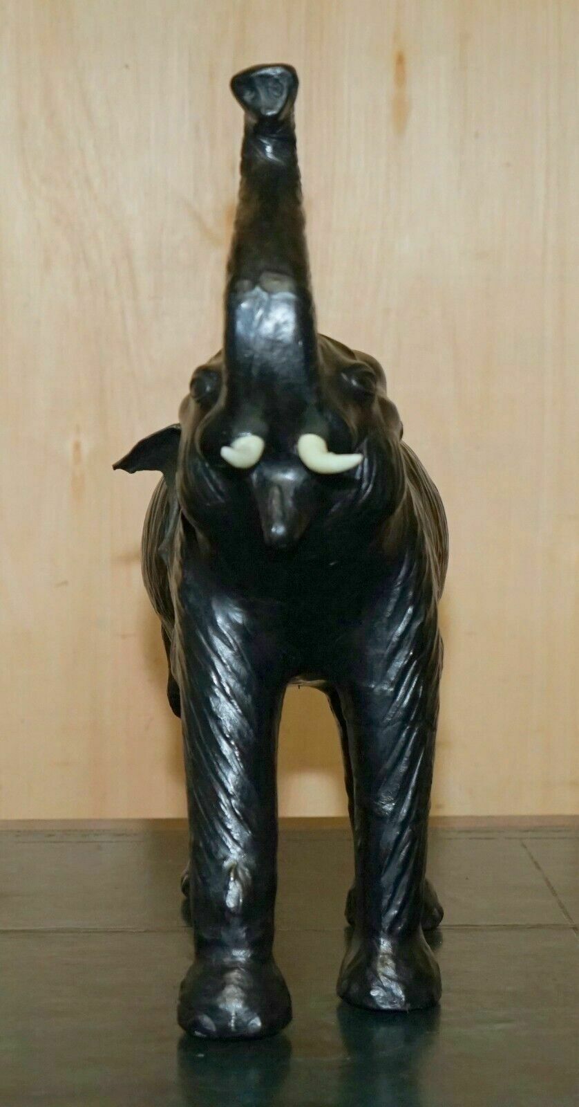 Lovely Liberty's London Omersa Leather Elephant Footstool Stool With Glass Eyes photo buy