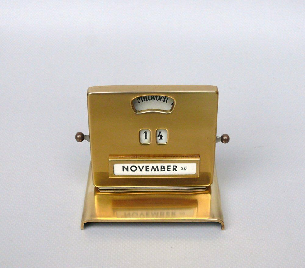 Bauhaus Eternal Calendar In Brass By Jakob Maul, 1930s photo for sale