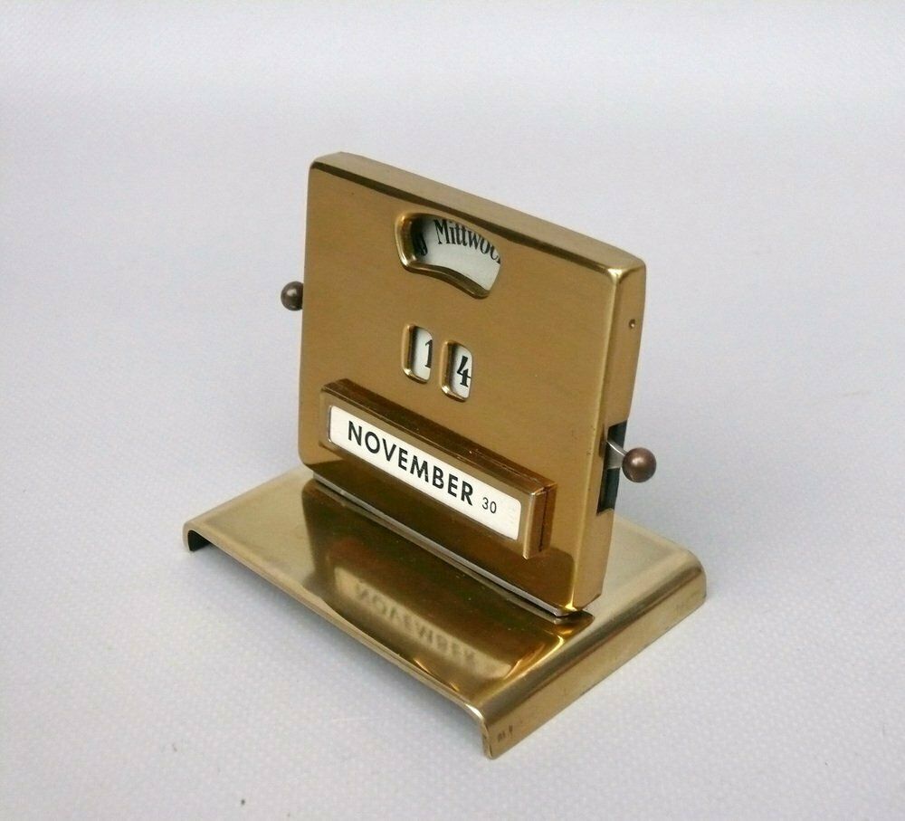 Bauhaus Eternal Calendar In Brass By Jakob Maul, 1930s photo vinterior