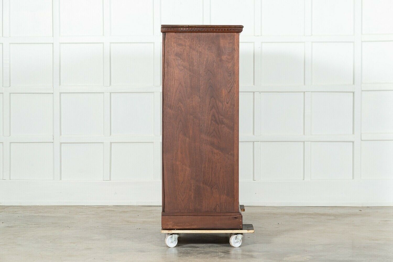 Large 19thc English Walnut Apothecary Bank Drawers photo vintage