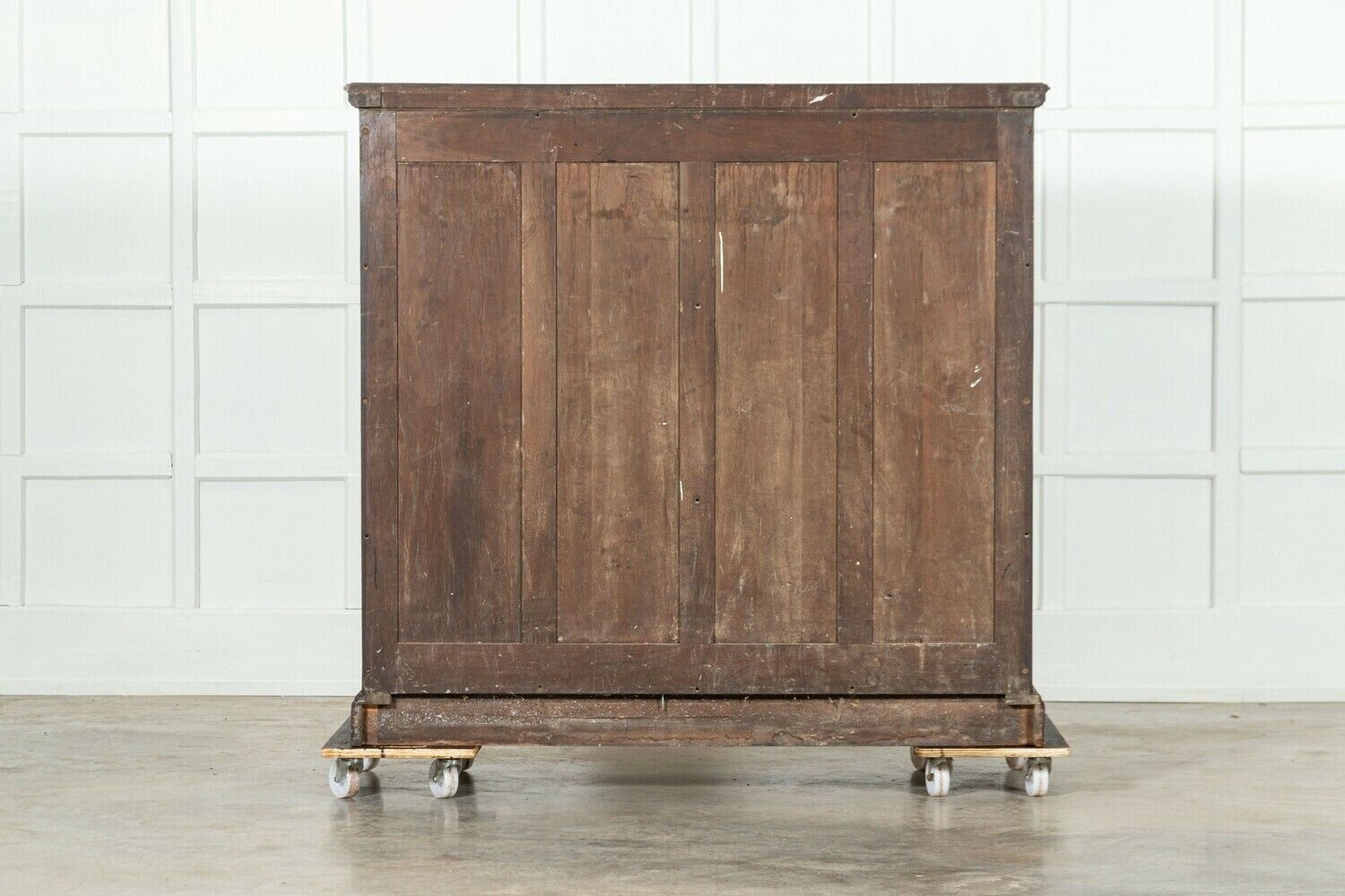 photo vintage Large 19thc English Walnut Apothecary Bank Drawers