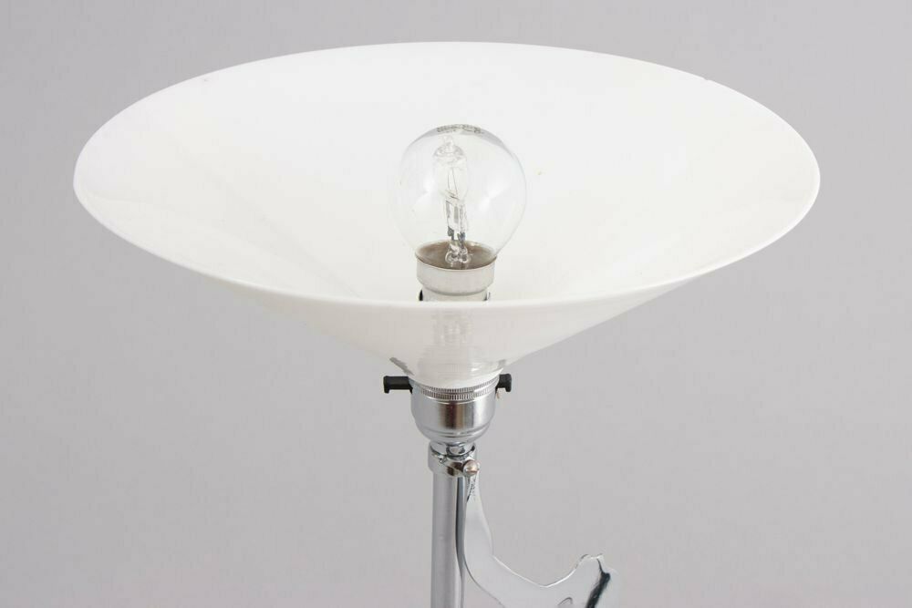 Art Deco Chrome Table Lamp With A Nude Silhouette On Green Phenolic Mound, British C.1930 photo buy