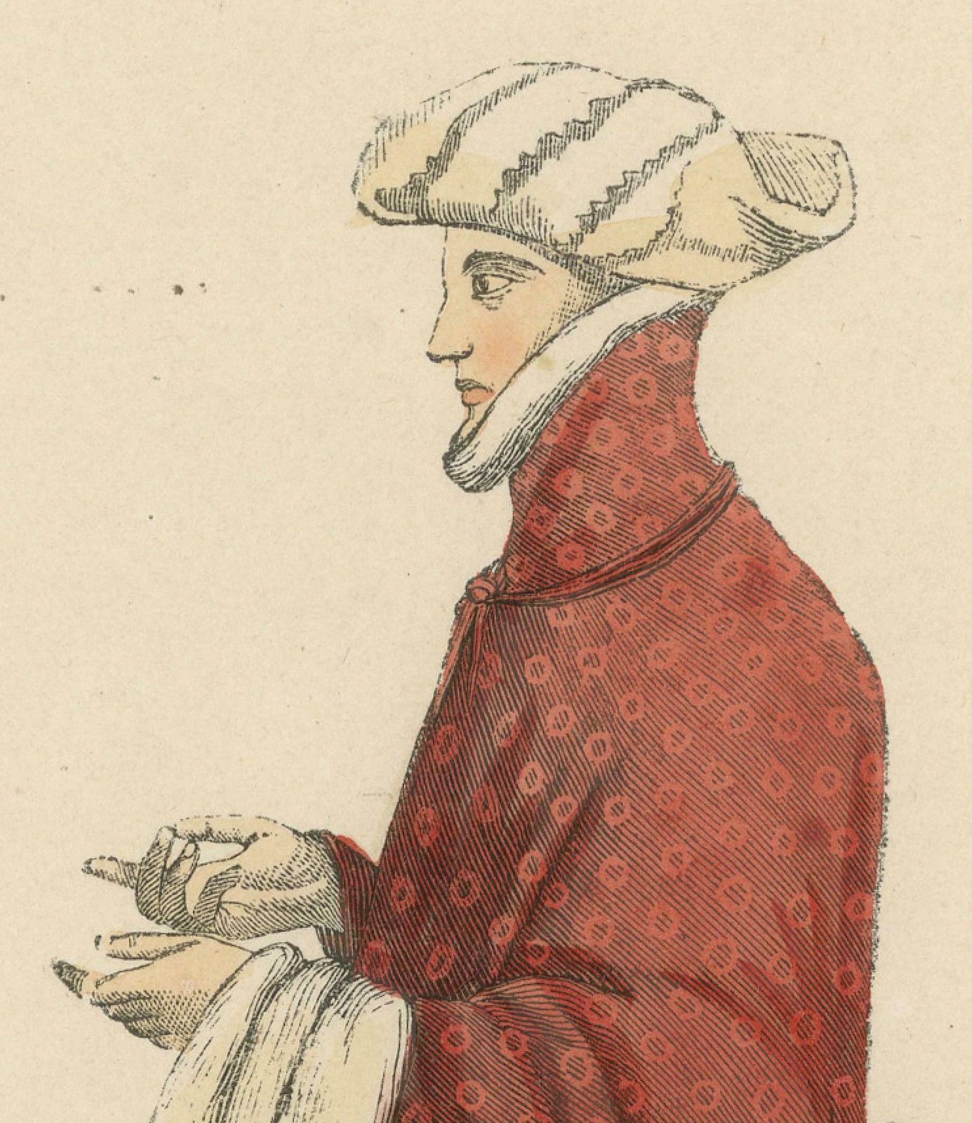 Aristocratic Elegance: A Lord Of Richard II's Court, Original Old Print Of 1847 photo for sale