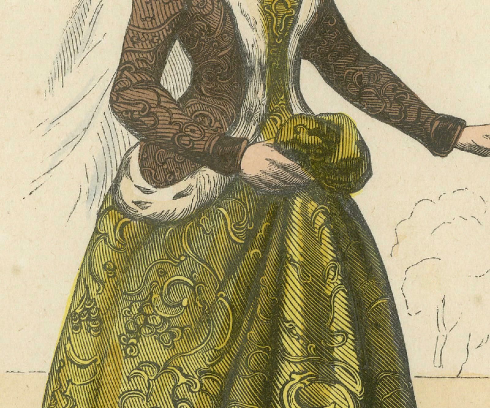 Elegance Of The Past: Margaret Of York In 'Costume Du Moyen âge', 1847 photo for sale