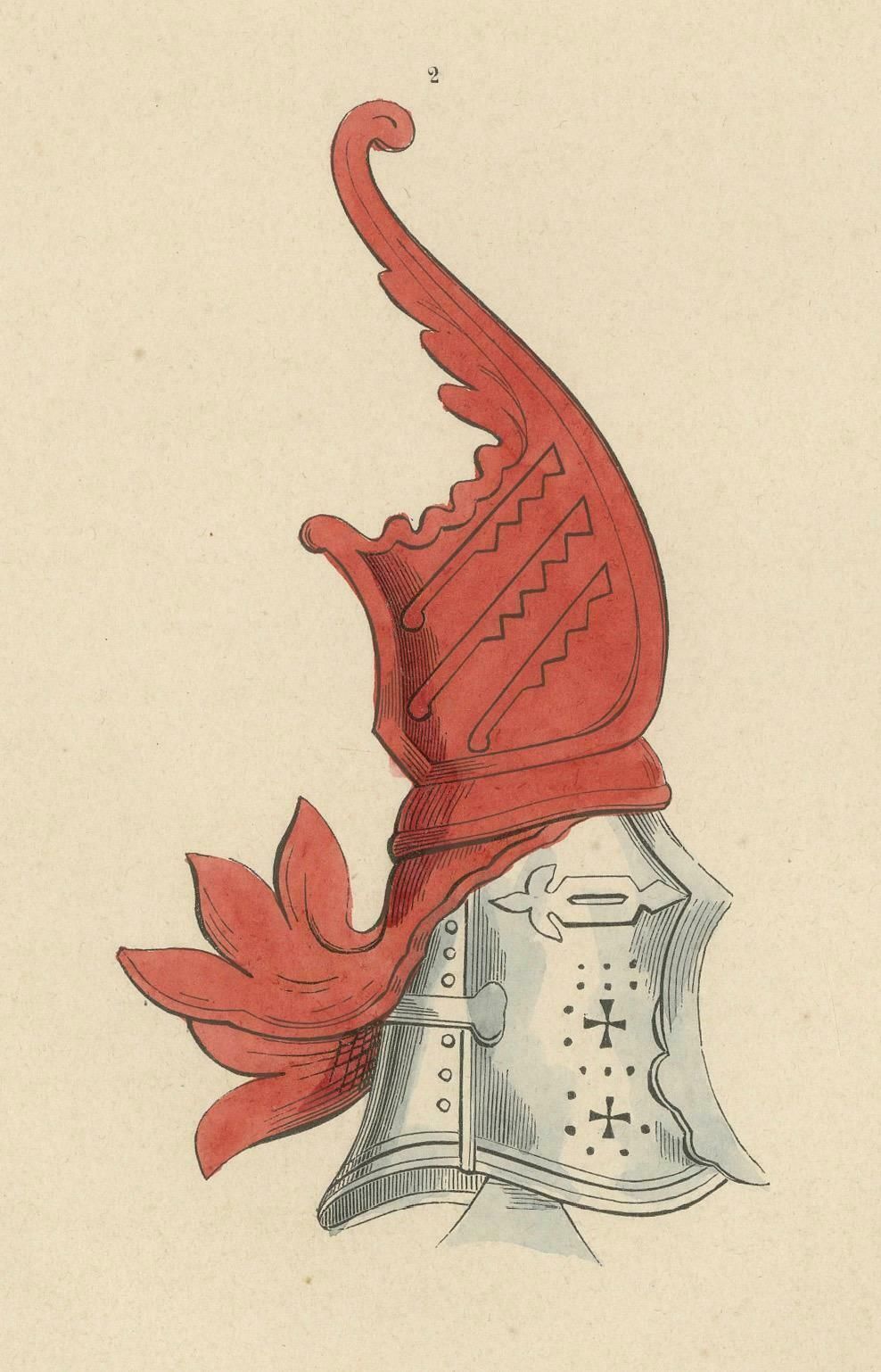 Armorial Elegance: Crests Of Chivalry, Original Lithograph Published In 1847 photo Art
