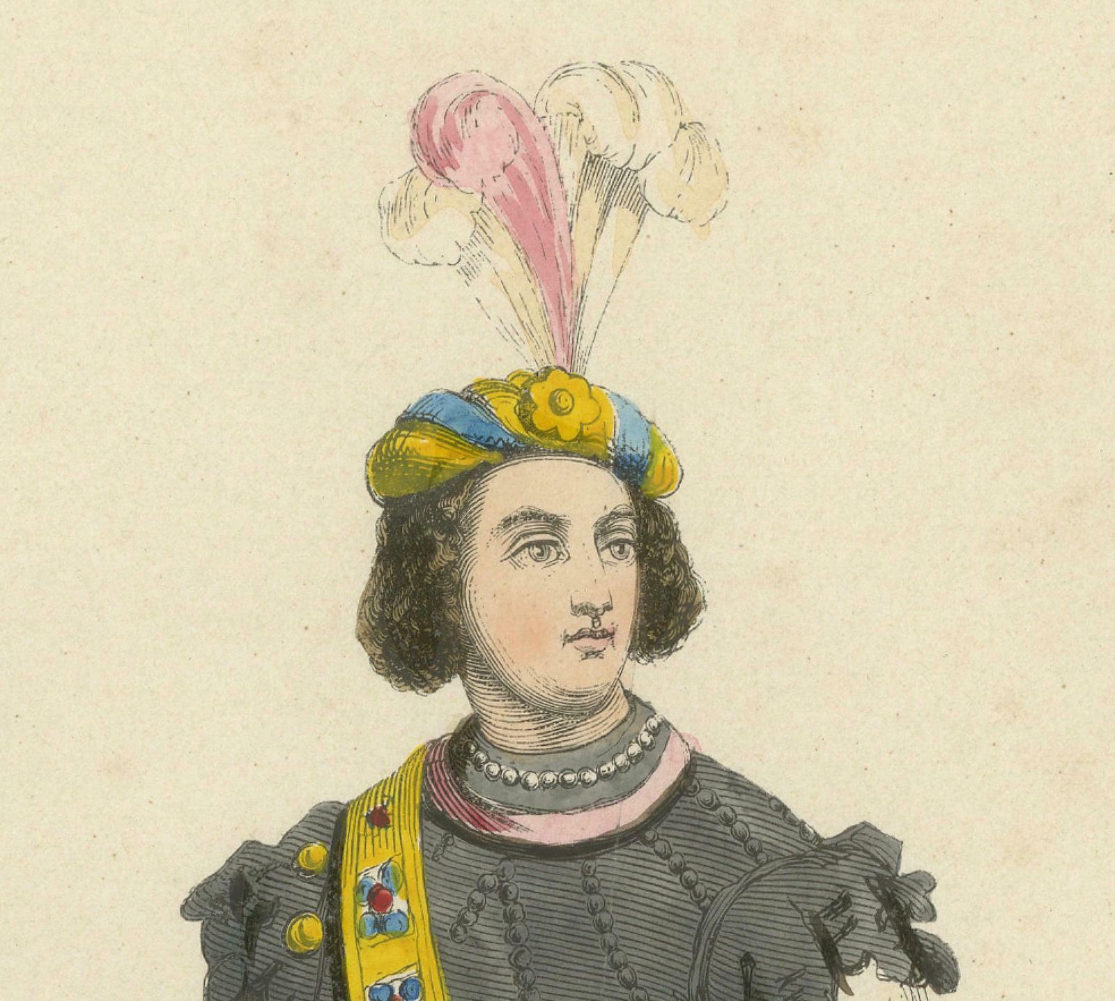 The Gallant Courtier: A Nobleman's Fashion In 'Costume Du Moyen âge, 1847 photo Art
