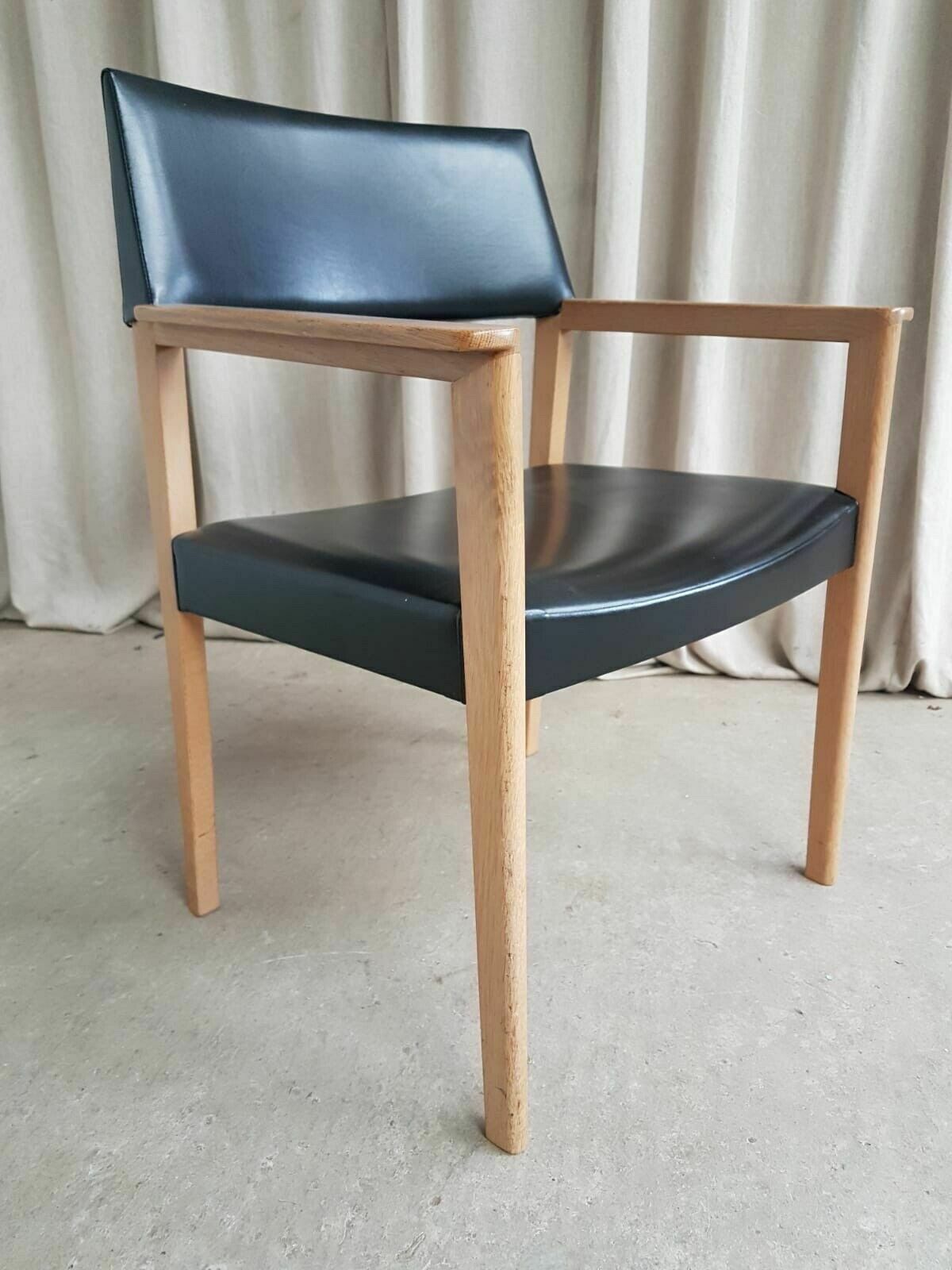 Vtg Late Mid Century Danish Oak Chair Side Occasional Armchair Scandi Retro photo 368.0