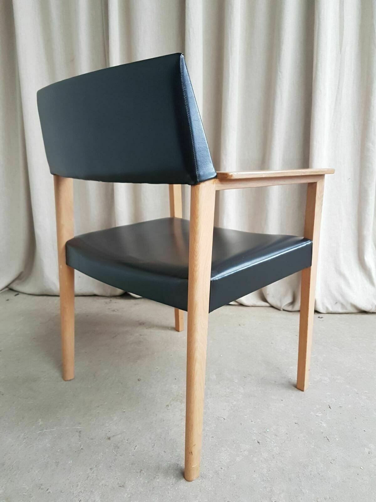 Vtg Late Mid Century Danish Oak Chair Side Occasional Armchair Scandi Retro photo vintage