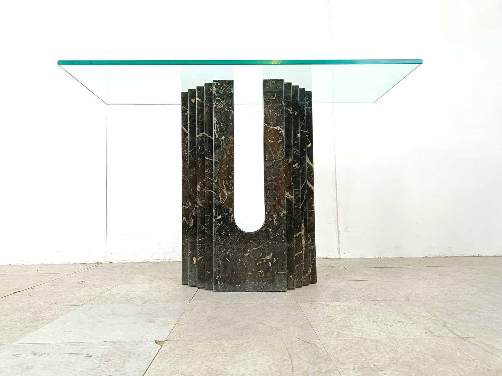 Vintage Black Marble Console By Cattelan Italy, 1980 photo furniture