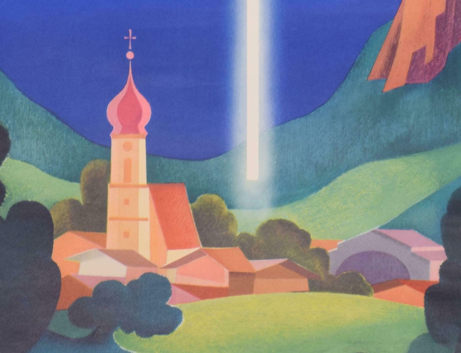 Oberammergau, Germany 1960 Original Vintage Passion Play Poster photo Art