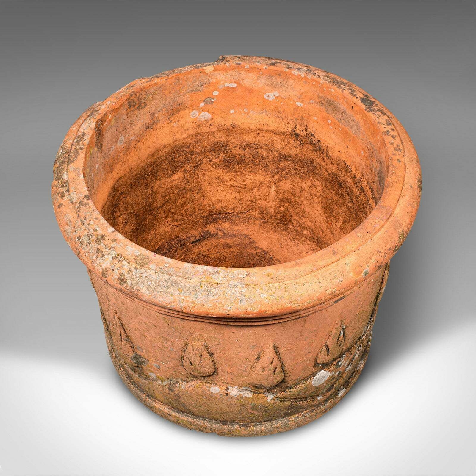 Pair Of Antique Decorative Planters, Italian, Terracotta, Jardiniere, Victorian photo vintage
