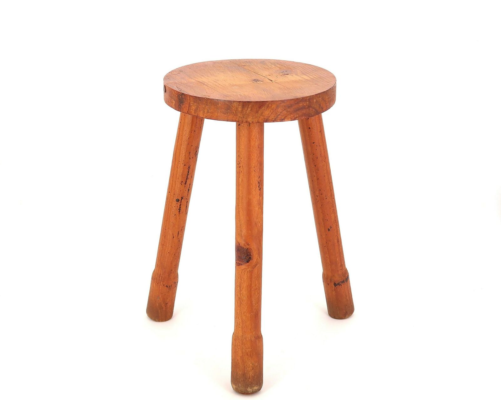 French Wooden Tripod Stool, 1950s / Furniture, Charlotte Perriand Style, Mountain Folk Art, Country, Rustic