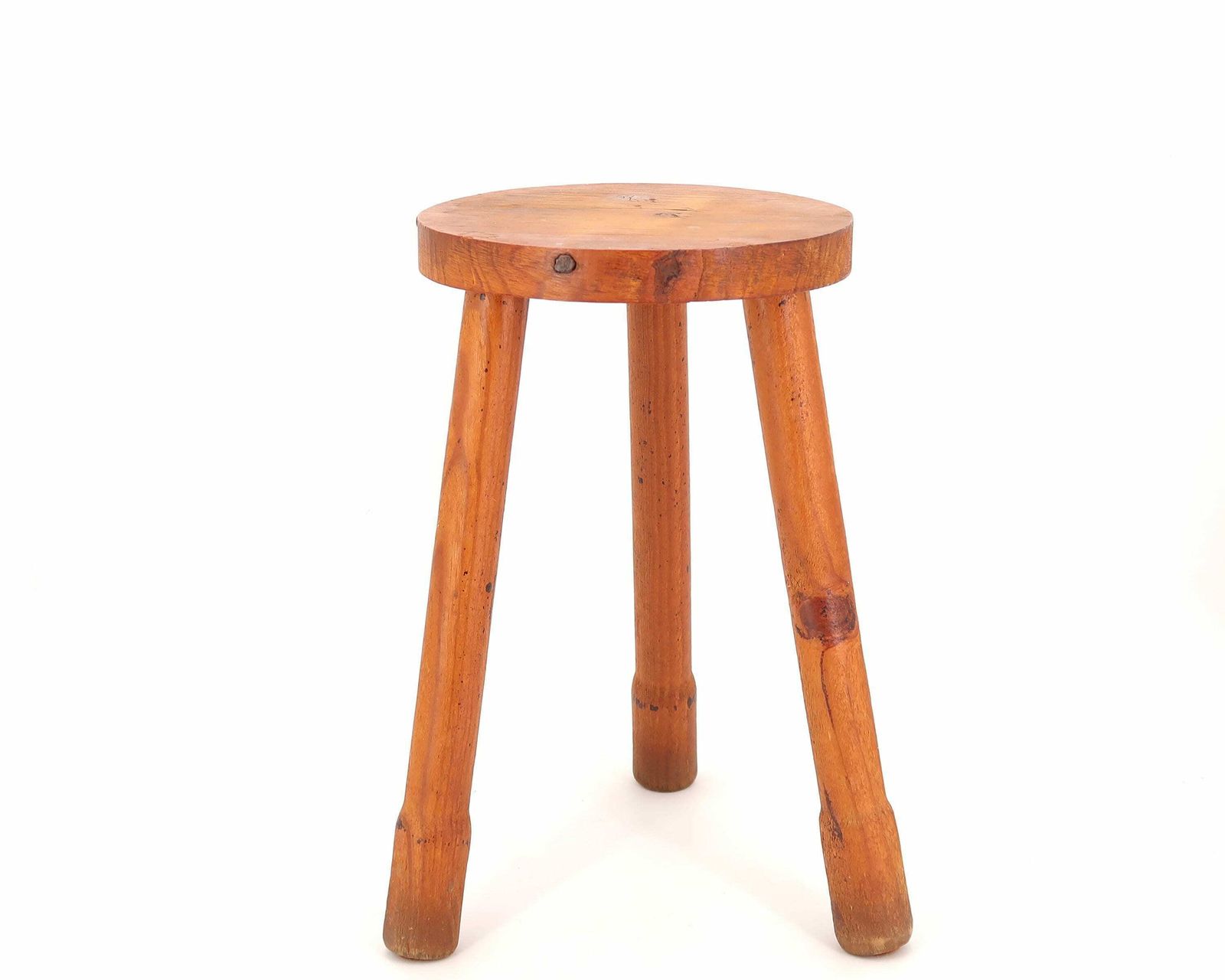 French Wooden Tripod Stool, 1950s / Furniture, Charlotte Perriand Style, Mountain Folk Art, Country, Rustic photo furniture
