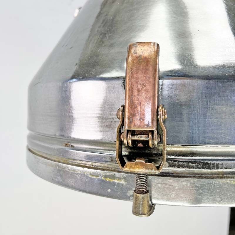 Industrial Aluminium Ceiling Pendant Light By Veb Of Germany With Cage photo vinterior