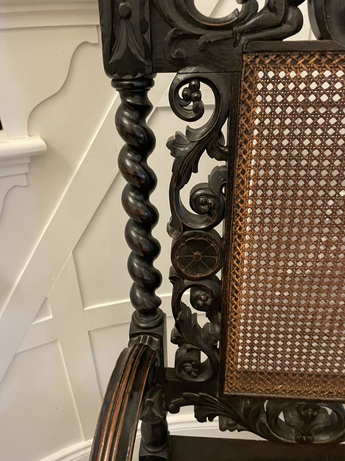 photo for sale Large Antique 19th Century Quality Carved Oak Throne Chair