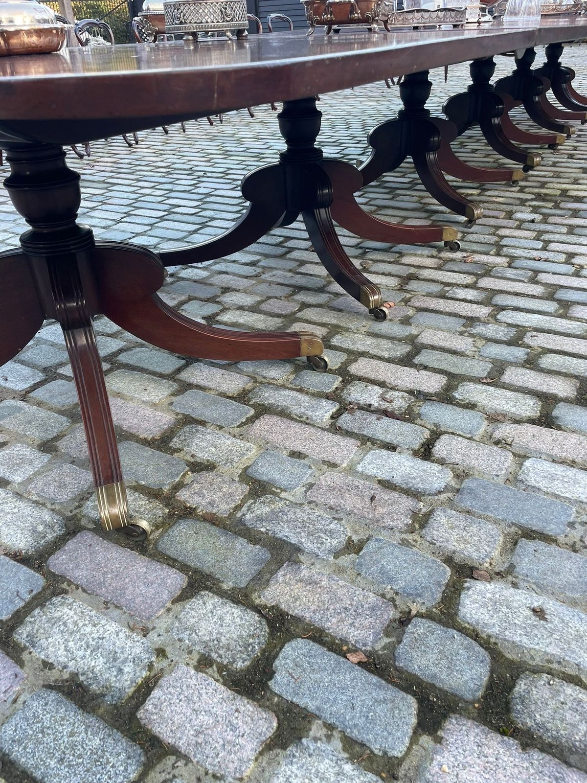 Furniture Rare 28 Seater 6 Pilar Antique Quality Mahogany Dining Table 72 X 161 X 609 Cm photo
