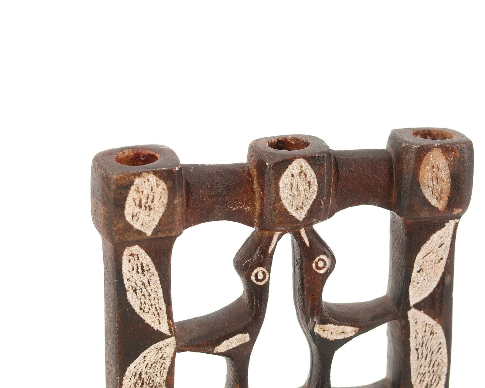 Moroccan Candle Holder, Carved Stone With Birds, 1970s / Boho Chic, Candlestick, Folk, Morocco, Sculpture, Bohemian photo furniture