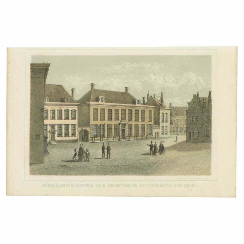 Antique Print Of The Ophthalmology Hospital In Utrecht, The Netherlands, 1859