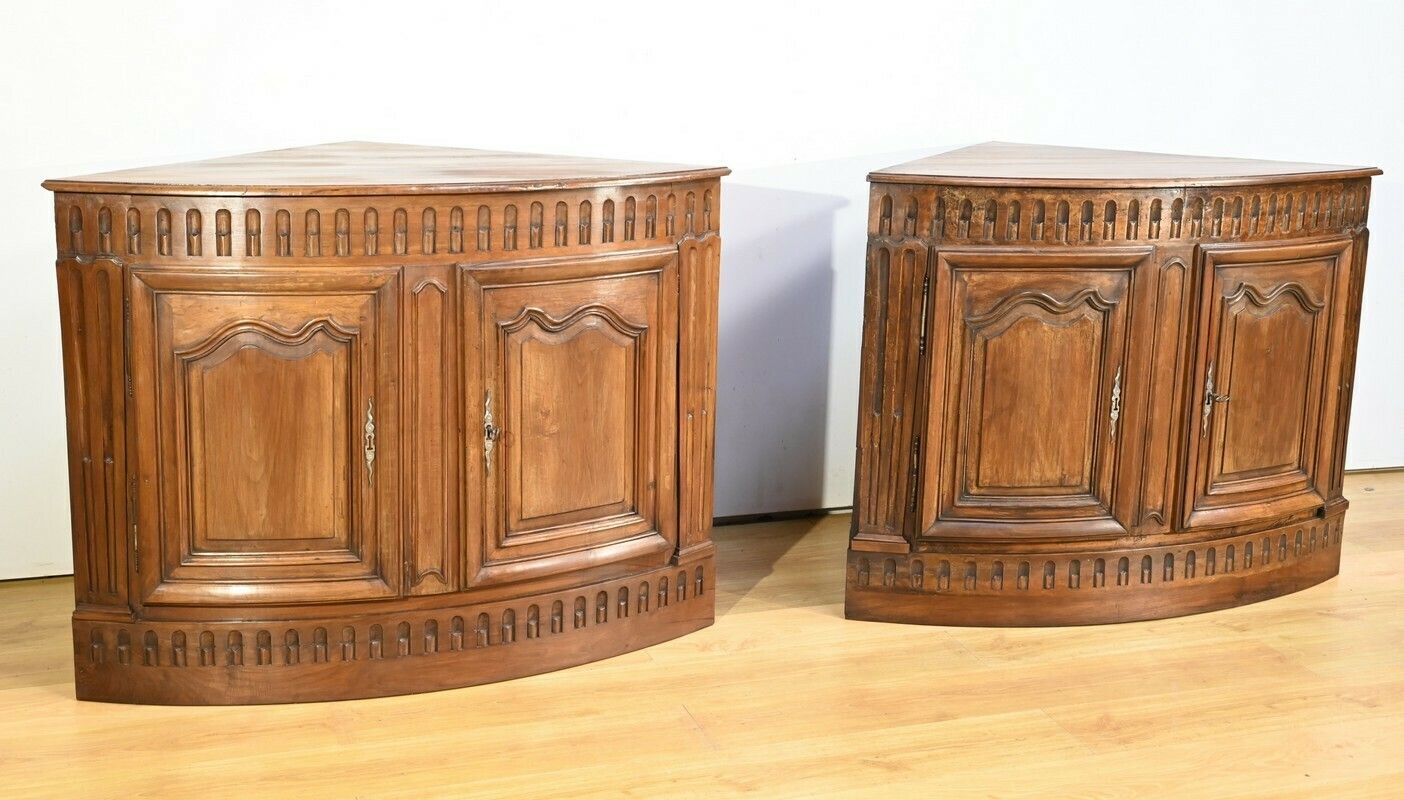 Pair Of Important Walnut Property Corners, Regency Style – 18th Century photo furniture