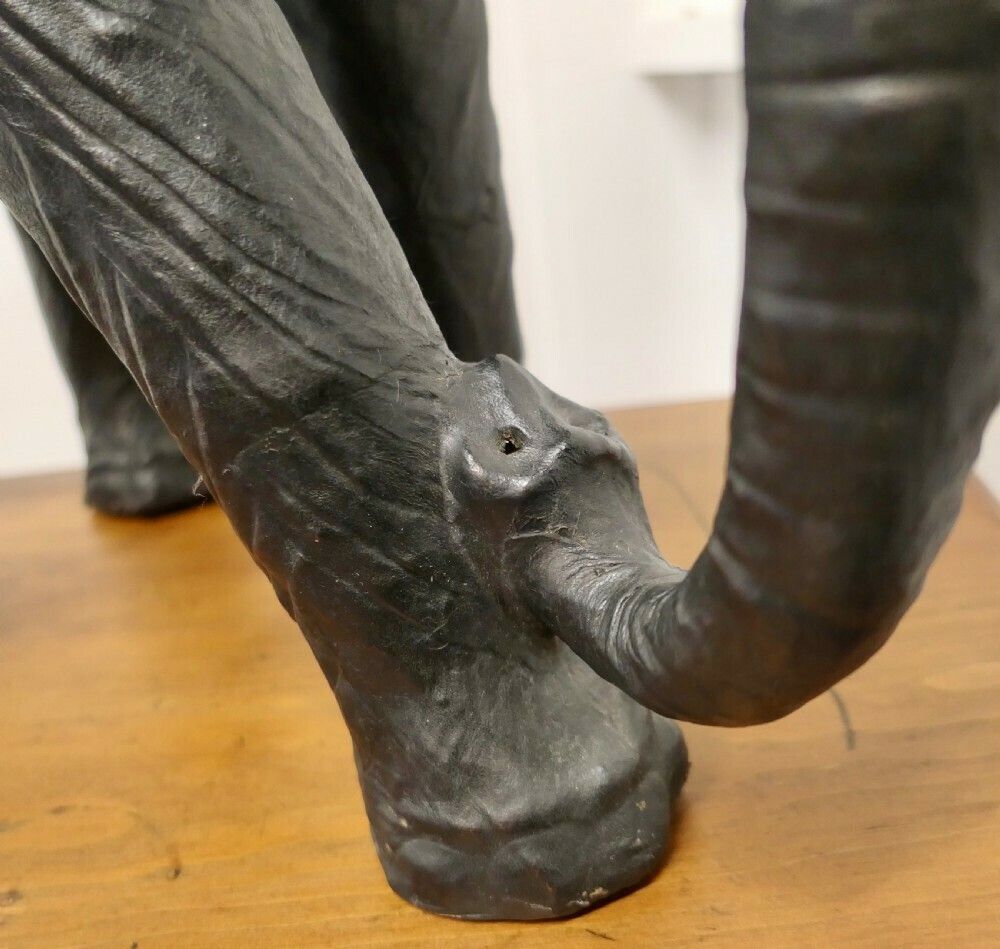 Arts And Crafts Leather Model Of A Bull Elephant photo for sale