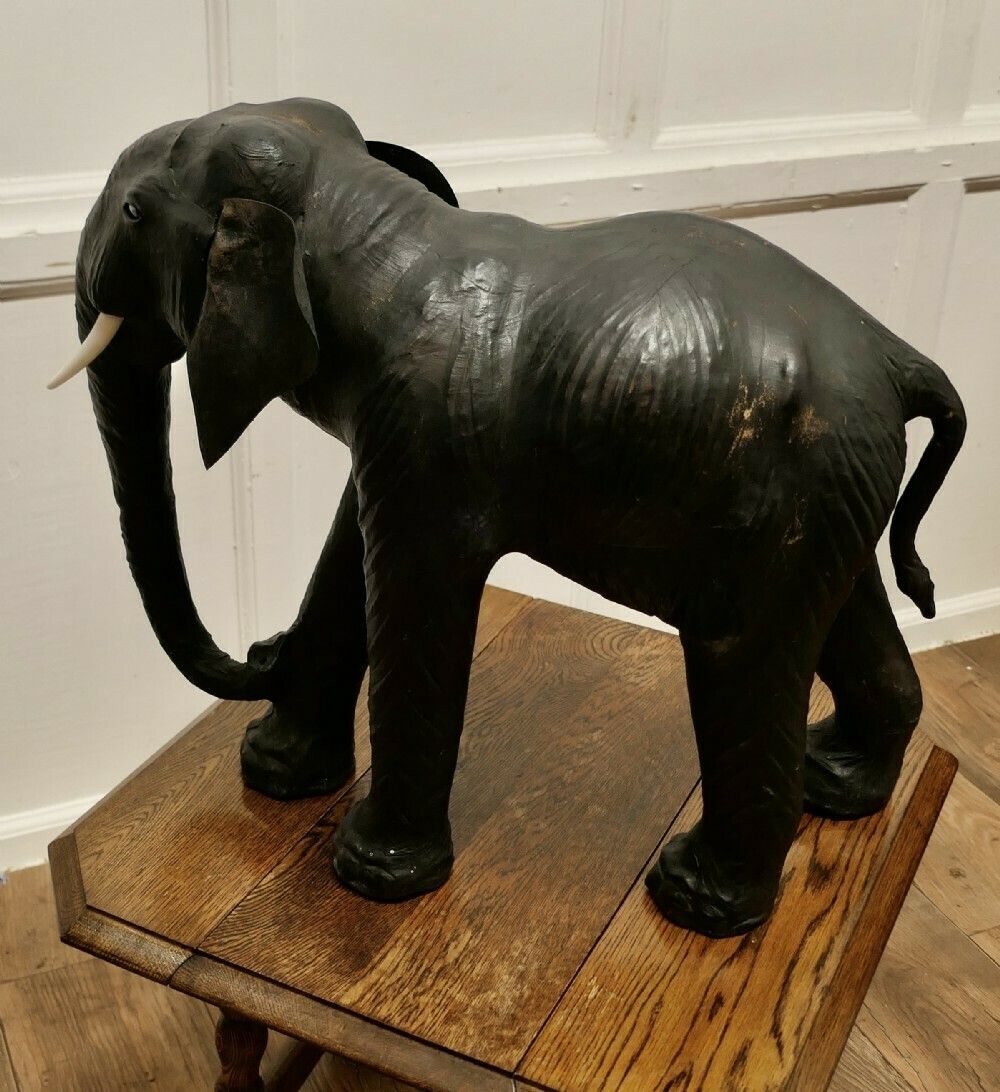 Art Arts And Crafts Leather Model Of A Bull Elephant photo