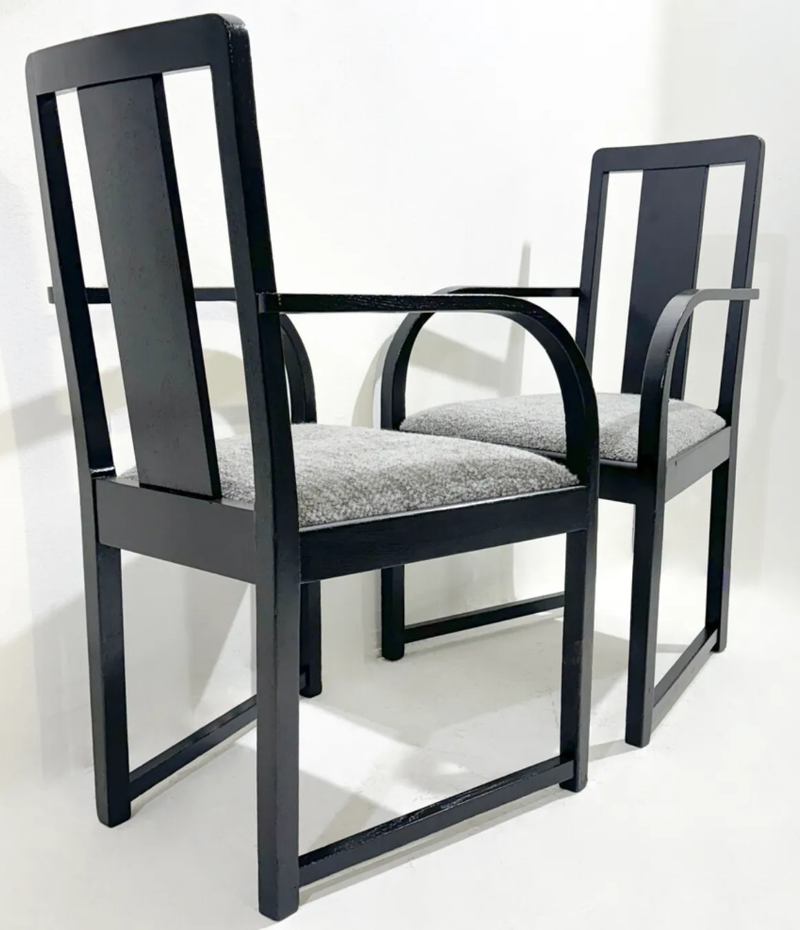 Pair Of Wood And Fabric Armchairs, Circa 1920 photo furniture