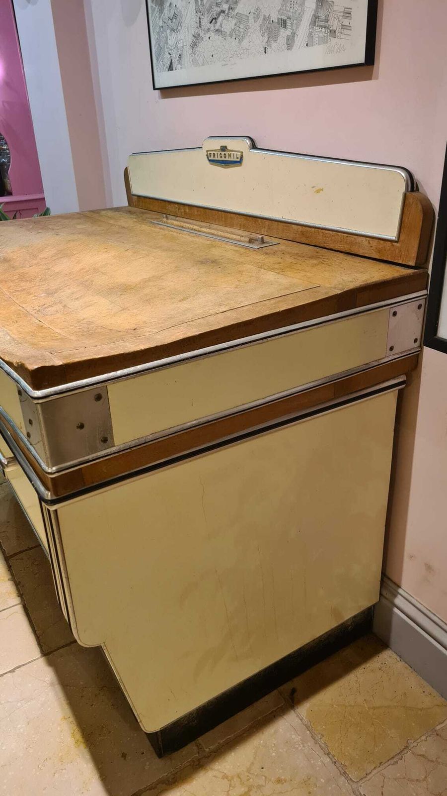 Art Deco Butchers Block, Kitchen Island, Frigomil, Maple Wood photo vinterior