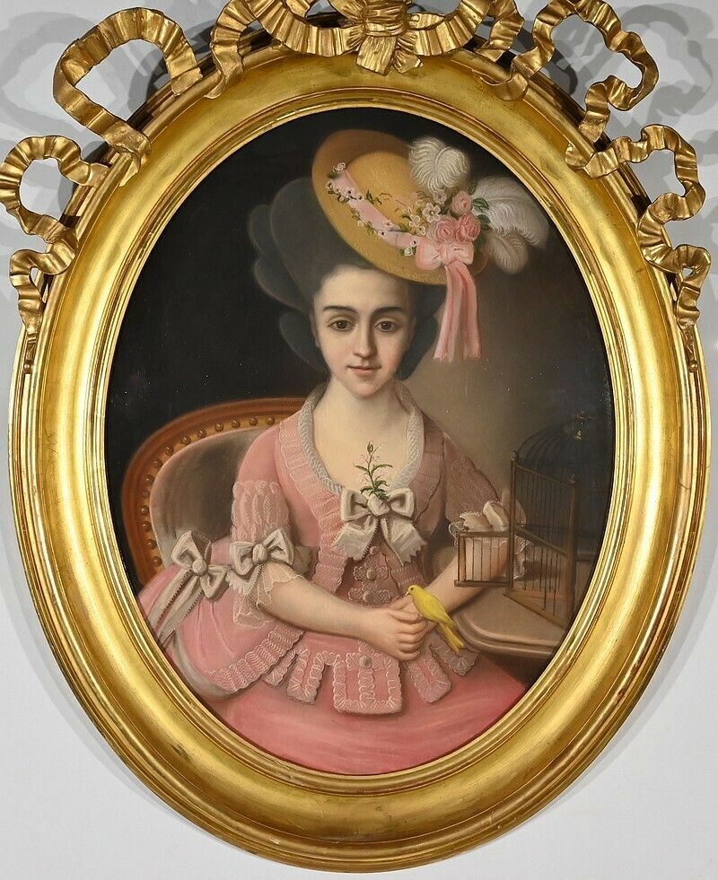 Important Pastel “The Girl With The Canary”, 19th Century French School photo 2948.7903227799998