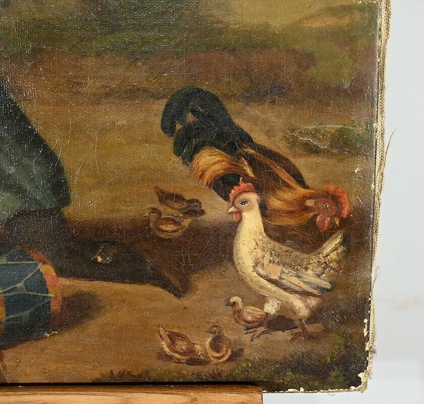 photo for sale Oil On Canvas “Children’s Games”, 19th Century French School