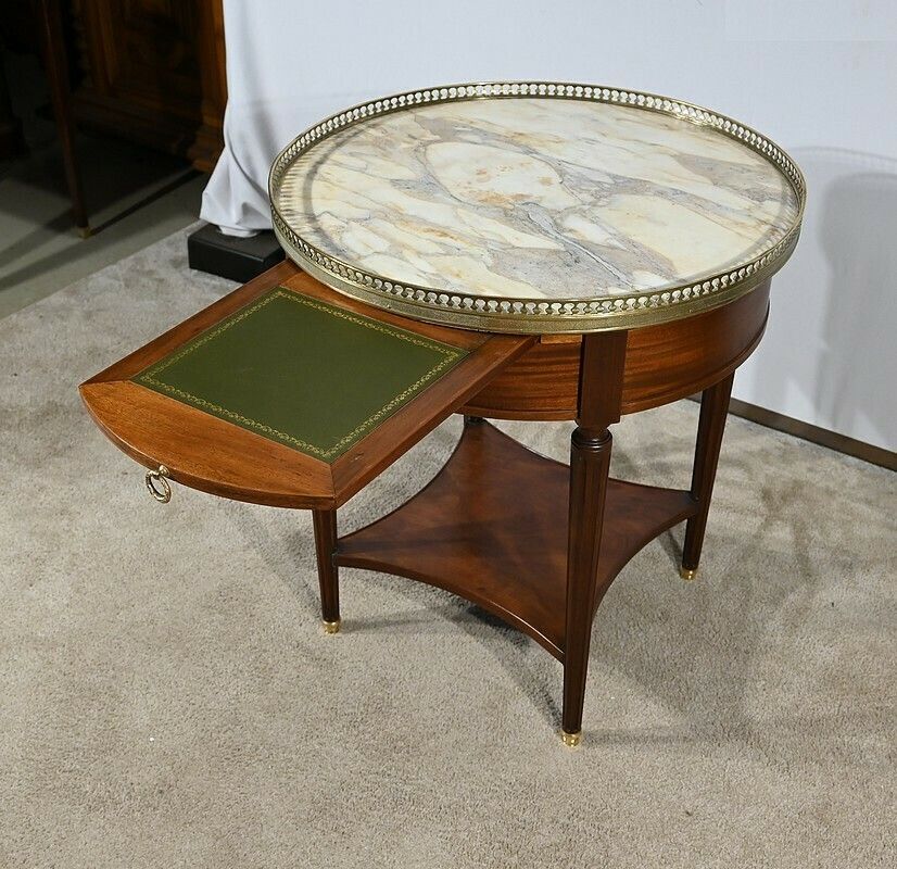 photo vinterior Mahogany Bouillotte Table, Louis XVI Style – Late 19th Century