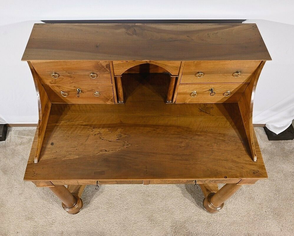 Rare Property Desk, In Walnut, Empire Period – Early 19th Century photo vinterior