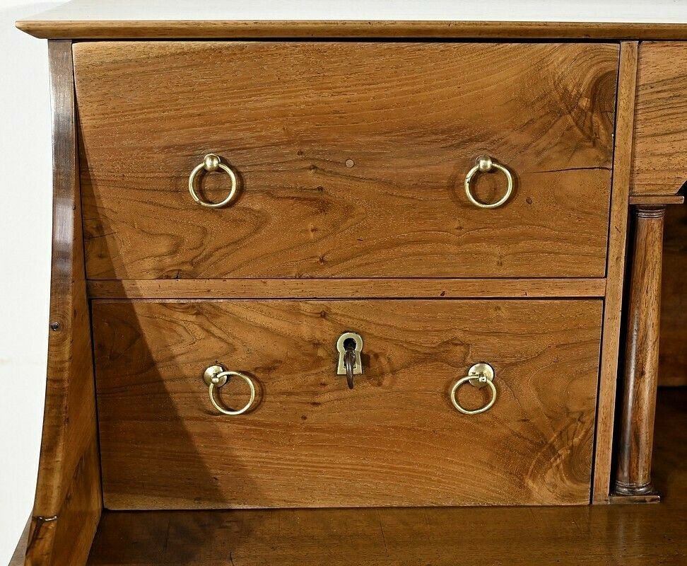 Rare Property Desk, In Walnut, Empire Period – Early 19th Century photo vintage