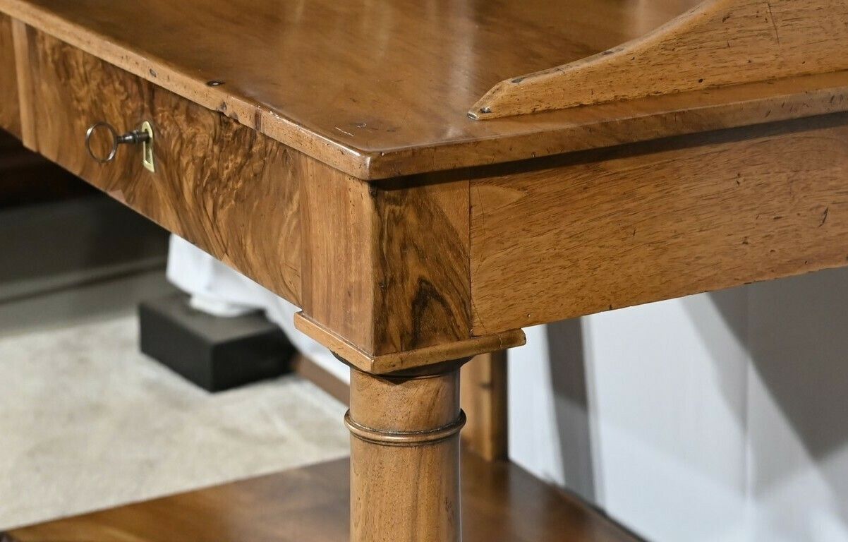 photo vintage Rare Property Desk, In Walnut, Empire Period – Early 19th Century