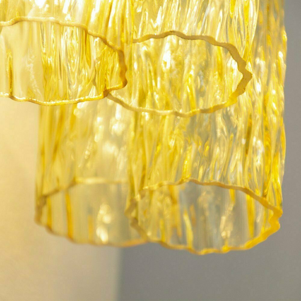 photo for sale Wall Lamp In Yellow Decorated Murano Glass, Italy, 1990s