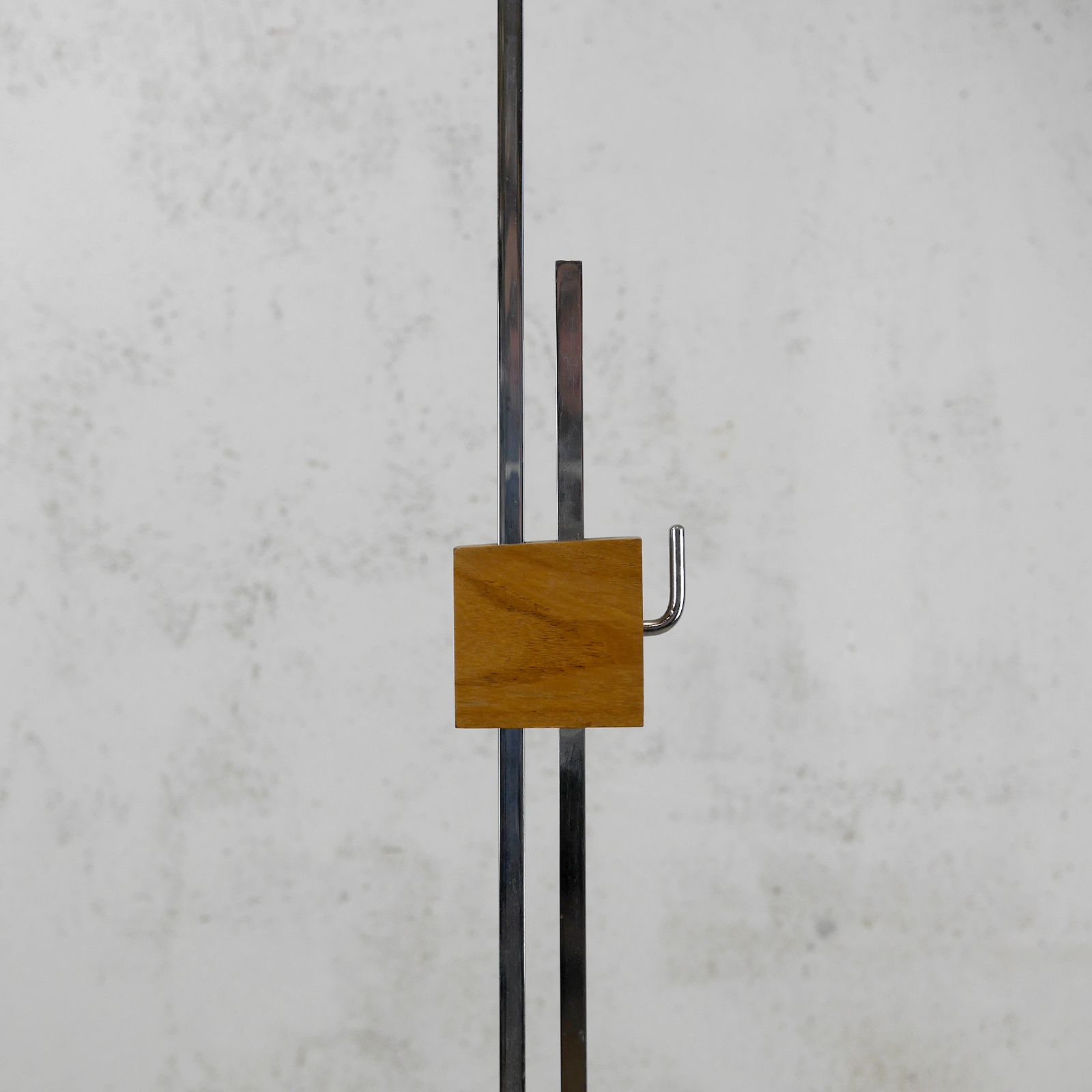 Mid Century Adjustable Chrome Walnut Floor Lamp Light Hans Eichenberger Swedish photo Lighting