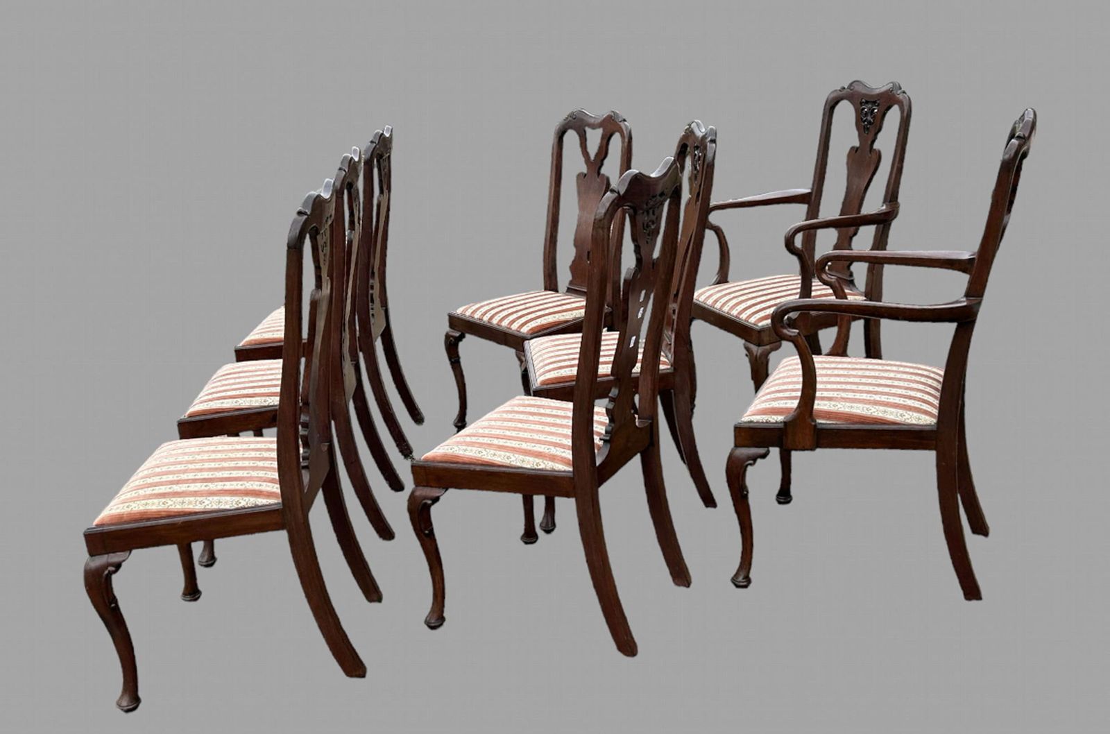 A Set Of Eight 19thc Mahogany Dining Chairs photo Furniture