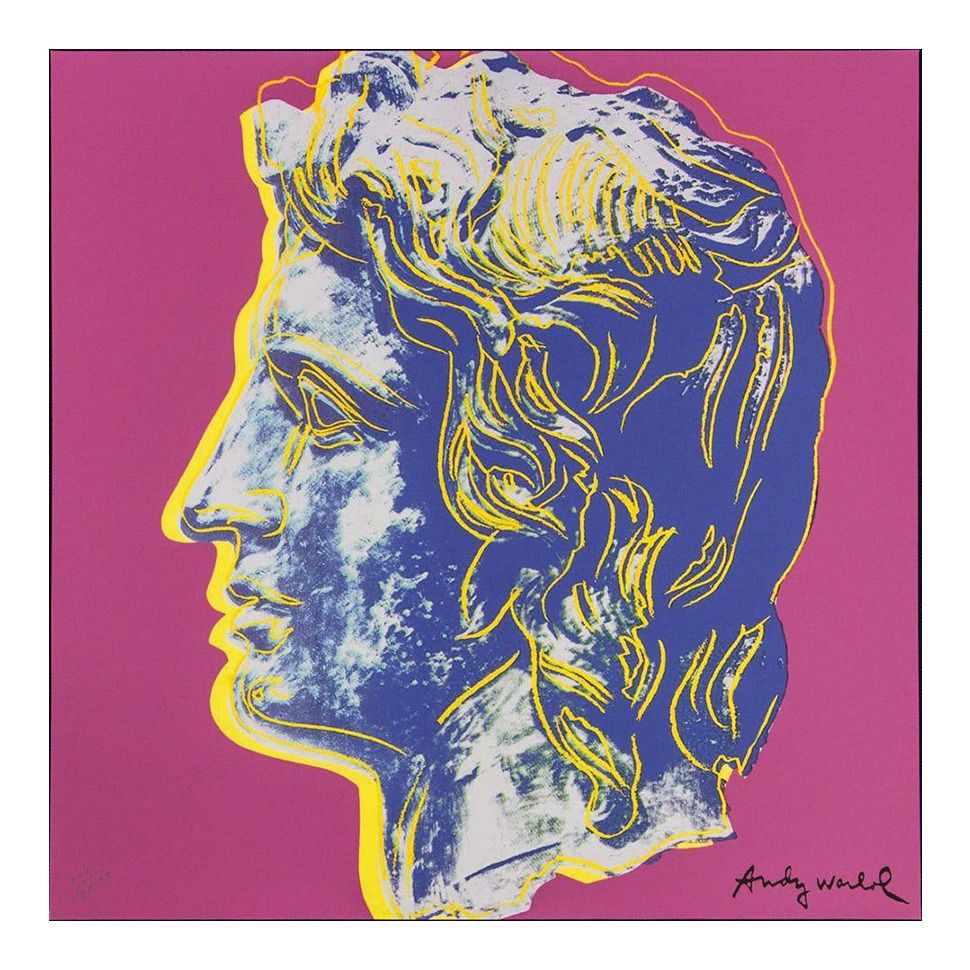 1986 Carnegie Museum Of Art Andy Warhol "Alexander The Great" Lithograph With Purple Background