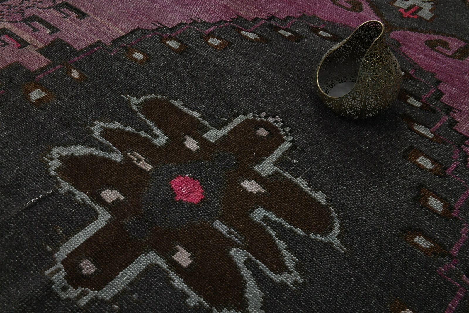 Purple Brown Runner, Turkish Runner Rug, Vintage Rug, Washable Rug, Hallway Runner, Wide Runner Rug, Tribal Runner, Star Rug photo buy