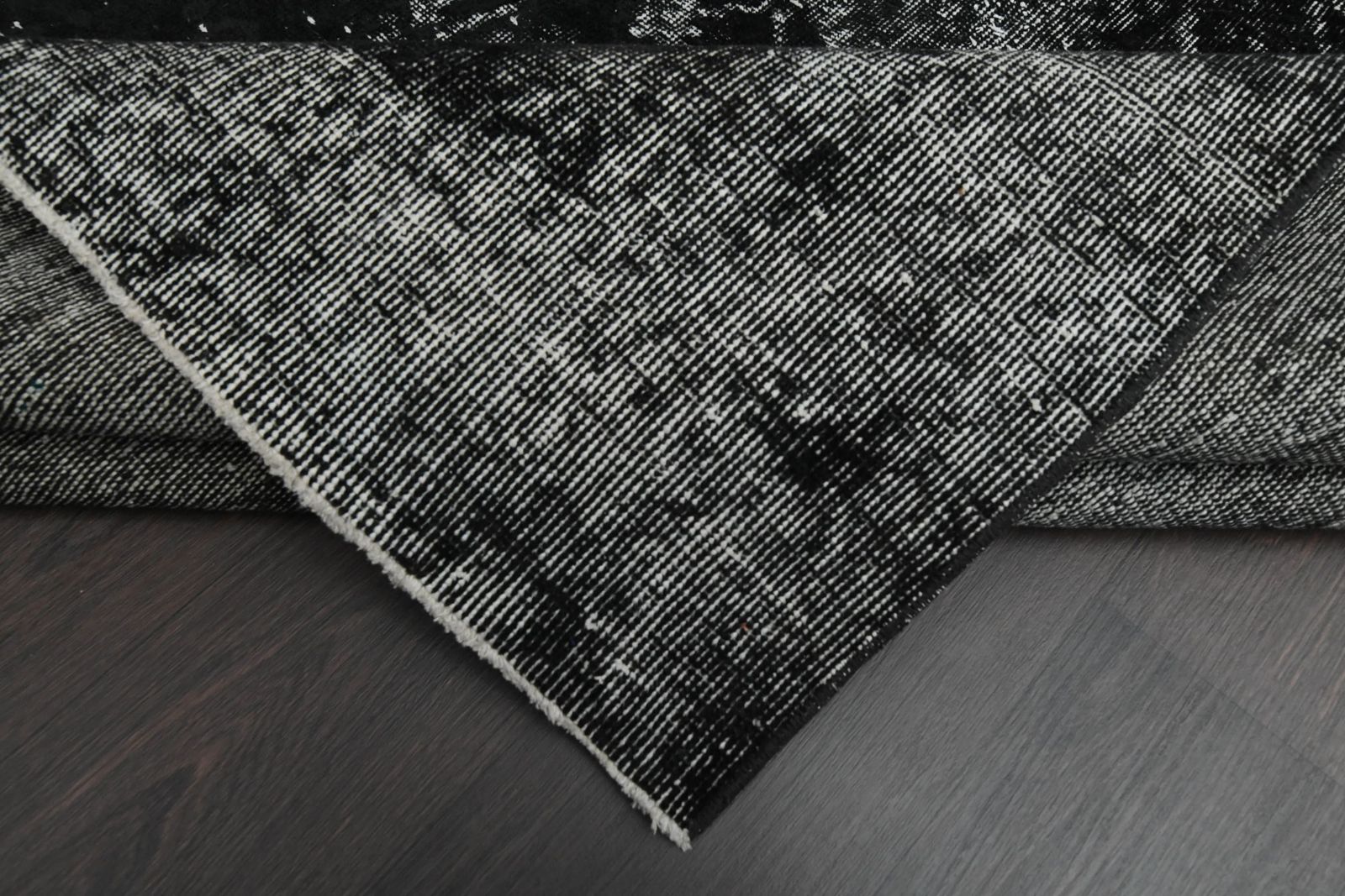 6x10 Distressed Solid Black Wool Vintage Rug, Handmade Turkish Oushak Rug, Living Room Rug, Bedroom Rug, Antique, 6x10 Area Rug, 6.4x10.4 Ft photo 560.0