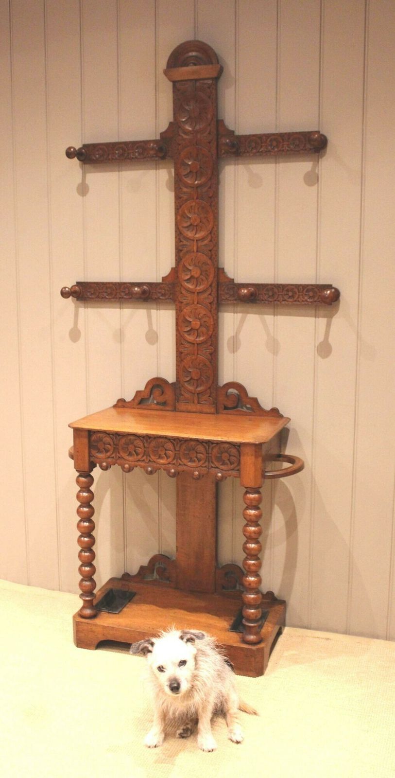 Victorian Carved Oak Hall Stand photo furniture