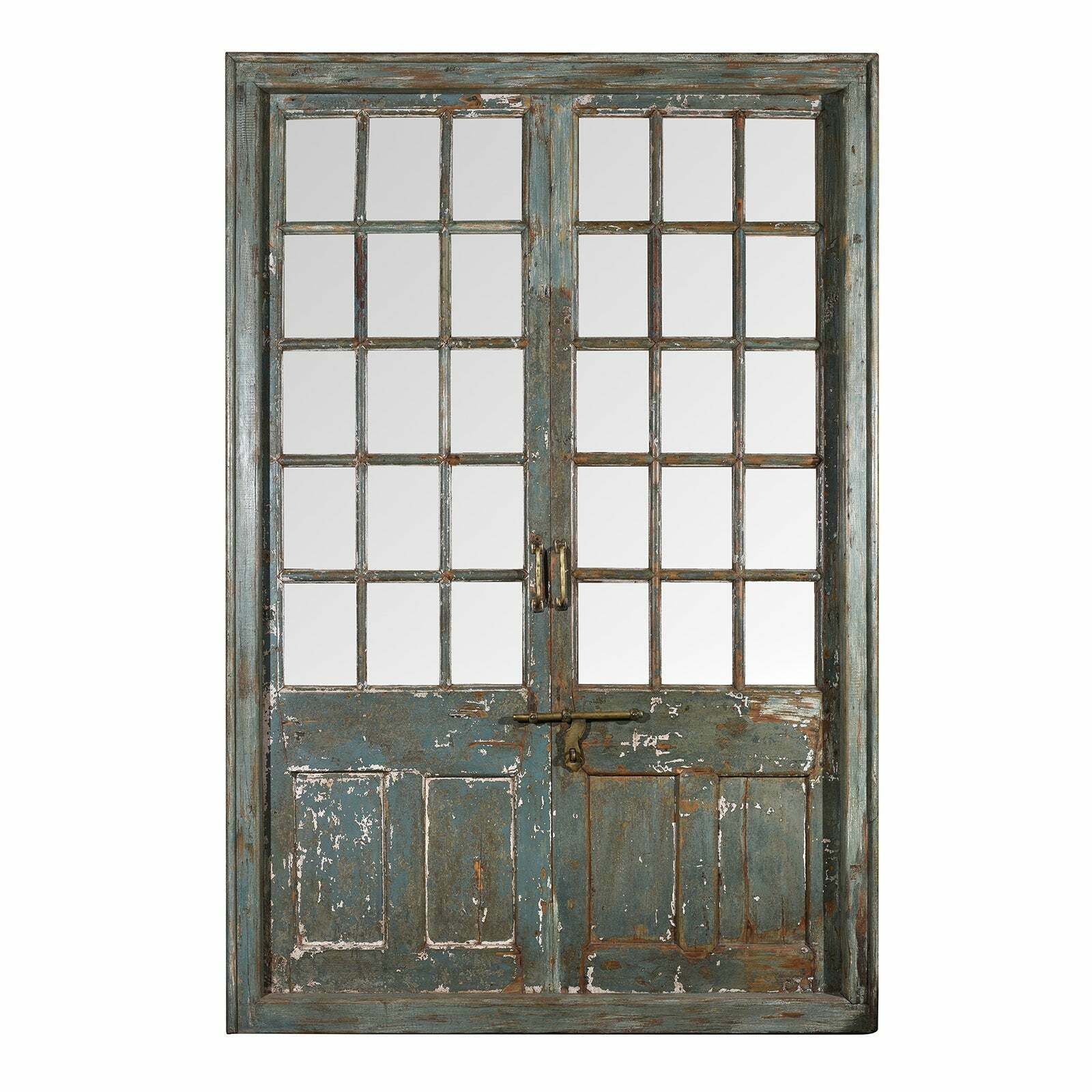 Antique Indian Painted Glazed Door From Shimla   19th Century