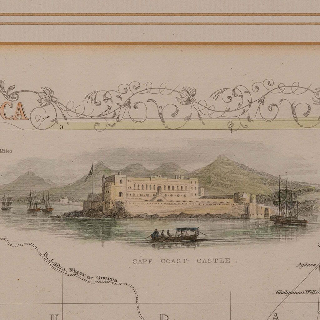 Antique Lithography Map, West Africa, English, Framed, Cartography, Victorian photo vinterior