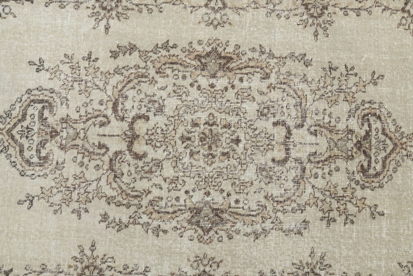 4x7 Beige Brown Pastel Turkish Oushak Rug, Oriental Rug, Vintage 4x7 Area Rug, Living Room Rug, Antique Rug, Wool Rug, 3.7x6.6 Ft photo vintage