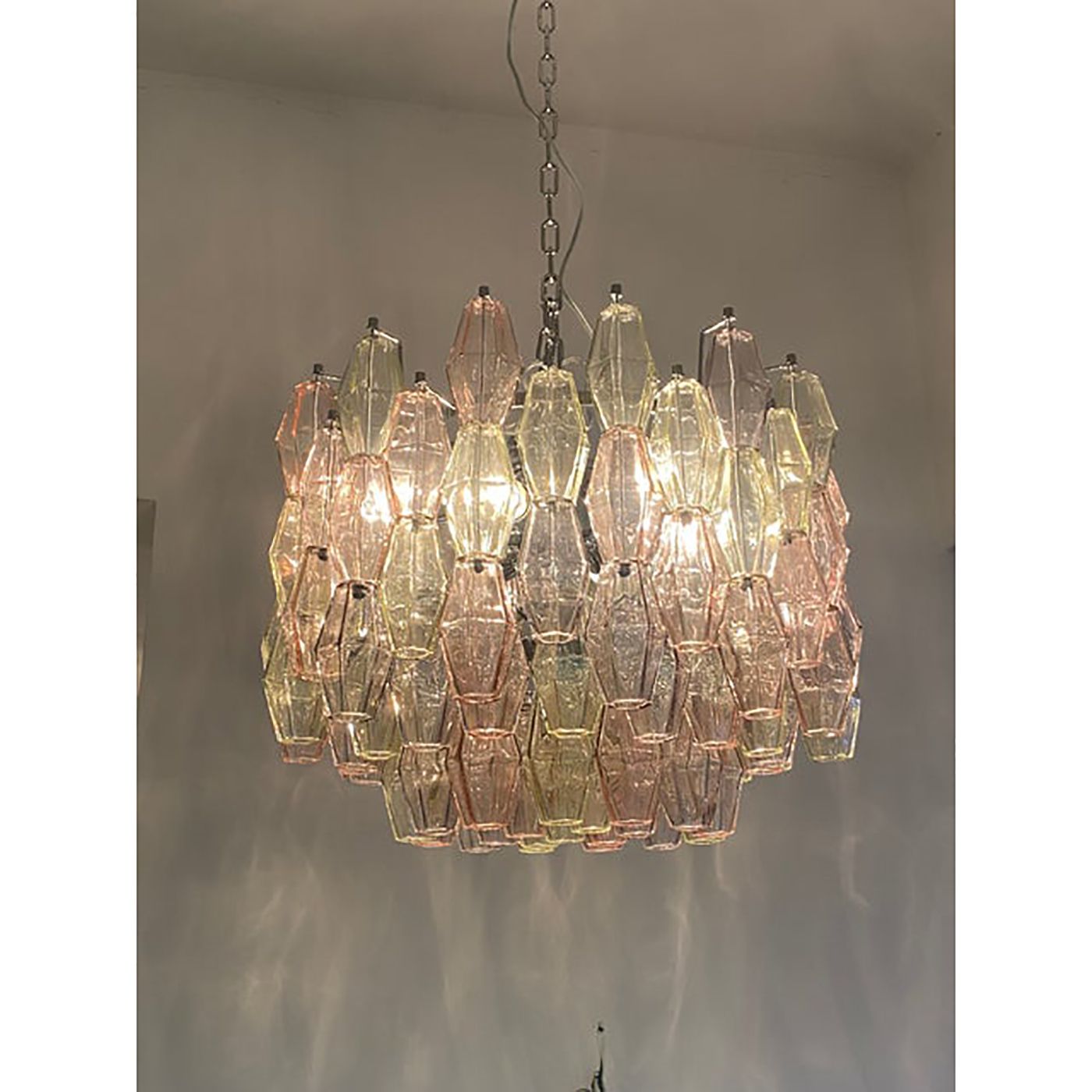 Contemporary “Poliedri” Murano Glass Chandelier photo buy