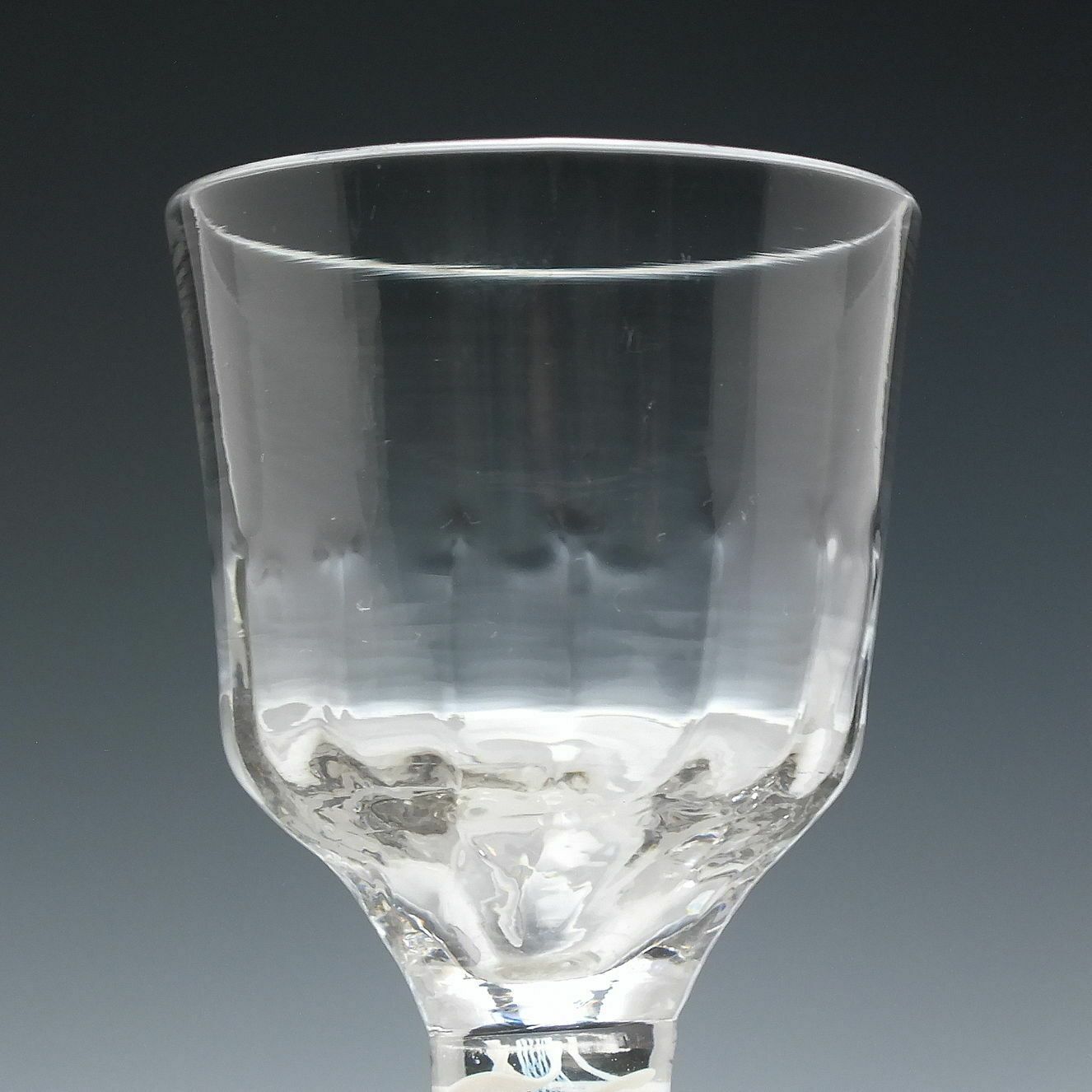 Georgian Antique Opaque Twist Wine Glass C1760 photo for sale