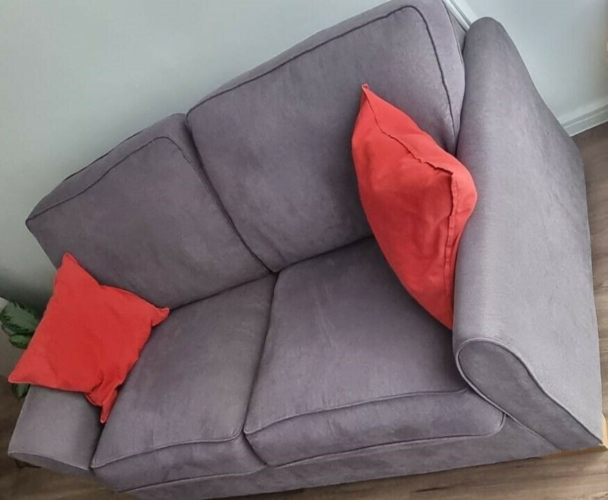 3 Seater Oakland Sofa With Deluxe Mattress In Grey With Bamboo Slate Scatters photo furniture
