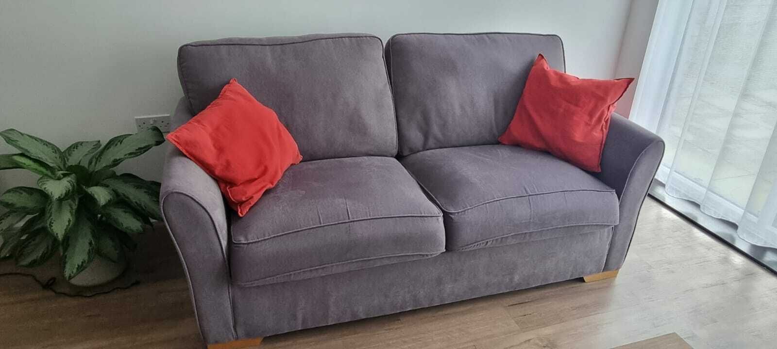 3 Seater Oakland Sofa With Deluxe Mattress In Grey With Bamboo Slate Scatters